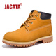 Jacata馬丁靴男鞋2025冬季百搭戶(hù)外工裝靴保暖雪地靴真皮大黃靴子男靴 麥黃JWS16-8606M 41