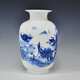 隆賀 景德鎮(zhèn)陶瓷器小花瓶花插家居裝飾客廳擺件婚慶插花瓶臺面工藝品 江南水鄉(xiāng) 不帶底座
