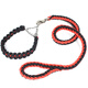 AYOUA 寵物牽引繩金毛狗鏈 中大型犬P鏈項圈遛狗繩子八股尼龍編織 紅黑色 大號：建議38-65斤