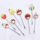 書(shū)宇創(chuàng  )意可愛(ài)卡通樹(shù)脂不銹鋼水果叉小叉子蛋糕叉水果簽 8個(gè)裝