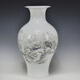 隆賀 景德鎮(zhèn)陶瓷器小花瓶花插家居裝飾客廳擺件婚慶插花瓶臺(tái)面工藝品 雪景魚尾 帶底座