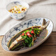 陶趣居日本進(jìn)口釉下彩陶瓷橢圓盤(pán)日式和風(fēng)輕量瓷蒸魚(yú)盤(pán)子橢圓盤(pán)餐盤(pán)菜盤(pán) 線(xiàn)唐草橢圓深盤(pán)26cm 橢圓深盤(pán)