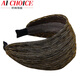 AiChoice 寬邊發(fā)箍發(fā)飾布藝超寬帶齒防滑發(fā)卡遮蓋透氣遮白發(fā)頭箍女頭飾 香檳金