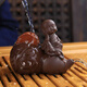 茗客紫砂茶寵擺件精品 噴水茶玩禪意小和尚 可養(yǎng)個性創(chuàng)意茶盤貔貅招財 納福小和尚 噴水紫砂茶寵