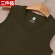 3件裝 男士背心純棉寬肩無(wú)袖打底汗衫青年白色V領(lǐng)坎肩坎袖運動(dòng)全棉t恤短袖內穿男 V領(lǐng)（軍綠+白色+黑色） 2XL/180