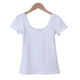 夏季低胸性感修身顯瘦t恤短袖低領(lǐng)大U領(lǐng)女打底衫韓版學(xué)生半袖彈力 白色 雙U XL