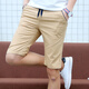 凡純 夏季男裝短褲 純棉麻韓版修身五分褲 青年休閑褲 大碼卡其色工裝褲 時(shí)尚修身褲男 xh03 卡其色 L