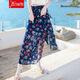 西子美麗心情夏季女裝修身不規則雪紡半身裙長(cháng)裙波西米亞海邊度假沙灘裙子 圖片色XZ18D260 M