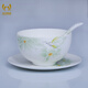 華光泡面碗湯碗碟盤(pán) 筷勺 盤(pán)碟碗廚具套件 中式骨瓷家用餐具 白玉蘭 5英寸碗