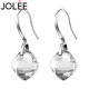JOLEE耳釘女天然白水晶S925銀耳環(huán)時(shí)尚彩寶耳墜飾品送女生禮物一物一證