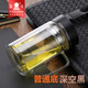 富光玻璃杯雙層大容量帶手把辦公水杯320ml帶蓋有濾網(wǎng)玻璃茶杯子1420 黑色 普通底GP1420-320