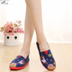 2021春夏新款韓版原宿風(fēng)春夏透氣懶人鞋女式帆布鞋女單鞋低幫平底休閑老北京布鞋女軟底鞋舒適 寶藍色 彩印美女 38