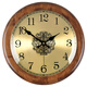 凱恩斯（KAIENSI） 大廳歐式掛表美式圓形家用實(shí)木創(chuàng  )意鐘表時(shí)鐘掛鐘客廳裝飾大號 6010橡木色數字盤(pán)【40厘米】