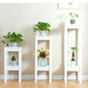 森必居實(shí)木花架室內多層綠植花盆架客廳花架陽(yáng)臺簡(jiǎn)約落地花幾組合盆景雙 純白色80cm高一件