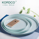 大可餐具KORDCO 玉瓷色圓形托盤水杯托盤塑料茶盤創(chuàng)意水果盤酒店托盤歐式密胺裝飾盤大號 玉石色圓托盤 直徑28厘米