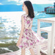 西子美麗心情夏季新款女裝短款裙子無(wú)袖雪紡連衣裙波西米亞海邊度假沙灘裙短裙 圖片色XZ18D272 M
