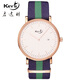 啟達時(shí)（Keys）經(jīng)典風(fēng)生日禮物手表男女超薄情侶對表尼龍帶防水男士手表女士腕表 玫殼3色藍帶男