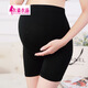 依鎏衣品孕婦裝莫代爾棉防走光孕婦安全褲短褲外穿夏薄款孕婦托腹夏季打底褲平口# 黑色 均碼（適合100-160斤）