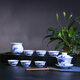 長(cháng)物居 功夫茶具陶瓷蓋碗茶杯套裝景德鎮瓷器茶海茶道手繪青花瓷茶器公道杯 荷花