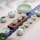 金團（jintuan）正品汝瓷茶具套裝蟬翼開(kāi)片可養汝窯功夫茶具整套茶壺茶杯茶洗TC5210 汝窯套裝功夫版