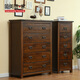 簡(jiǎn)美麗家 板式實(shí)木斗柜簡(jiǎn)約五斗櫥美式鄉村臥室五斗柜客廳儲物柜臥室家具 五屜櫥90*40*115CM（JM325）