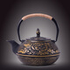 淳意 日本鑄鐵茶壺 南部鐵壺 燒水壺 無涂層內(nèi)膽 多款可選生鐵壺900ml 牡丹