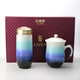 乾唐軒 【活瓷杯】雪晶2入禮盒套裝高杯+隨身杯禮盒裝送商務(wù)禮品禮物送長(cháng)輩朋友 雪晶綠紫