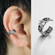 龍騎士 潮男無(wú)耳洞耳環(huán)耳飾品個(gè)性嘻哈日韓版女款鈦鋼潮流黑鉆耳骨環(huán) 鏤空鑲鉆款（白鉆1只）