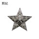 熙妃 男士胸針 合金復古五角星徽章 胸章 胸針男 三色可選 別針款 西裝配飾 帽徽 男士 沉穩銀色 高寬3.8厘米左右