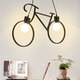 藝標現代簡(jiǎn)約裝飾家居創(chuàng  )意個(gè)性自行車(chē)吊燈咖啡廳餐廳兒童房臥室書(shū)房燈 黑色-LED 7瓦暖光