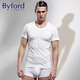 BYFORD\百富夏季有機棉打底衫內(nèi)衣圓領(lǐng)男士T恤短袖-MW812 白色 M