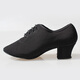 幻巧拉丁舞鞋女成人中跟教師鞋牛津布舞蹈鞋水兵交誼廣場(chǎng)舞鞋兒童男 牛津布5cm跟（直板室內毛底） 37 (235mm)