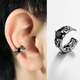 龍騎士 潮男無(wú)耳洞耳環(huán)耳飾品個(gè)性嘻哈日韓版女款鈦鋼潮流黑鉆耳骨環(huán) 鏤空鑲鉆款（黑鉆1只）