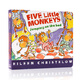 五只猴子[送音頻]英文原版紙板書 Five Little Monkeys Jumping on the bed 五只小猴子英文繪本在床上跳 兒童英語讀本廖彩杏書單