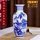 loyo景德鎮(zhèn)青花瓷花瓶陶瓷擺件插花瓶客廳復(fù)古瓷器中式家居裝飾工藝品 大號(hào)-山水人家-冬瓜（單個(gè)價(jià)）