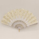 重熙西班牙塑料折疊扇歐式布扇子舞蹈折扇新款詠春扇綢布折扇中式婚禮攝影道具跳舞扇 白色