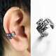 龍騎士 潮男無(wú)耳洞耳環(huán)耳飾品個(gè)性嘻哈日韓版女款鈦鋼潮流黑鉆耳骨環(huán) 十字架骷髏（1只）