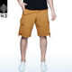 麻吉 MATCH 工裝短褲男夏季休閑五分褲純棉大褲衩寬松多口袋男大碼中褲潮牌 S3620 泥黃 L