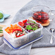 樂(lè)扣樂(lè)扣（LOCK&LOCK）飯盒食品級(jí)分隔塑料保鮮盒微波爐上班族便當(dāng)盒冰箱收納盒密封盒子 長(zhǎng)方形1000ml