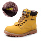 奇策秋冬大黃靴男靴英倫馬丁靴真皮潮流高幫鞋情侶短靴加絨棉鞋工裝靴 金黃色-加棉 42