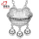 銀蝶坊 寶寶長(zhǎng)命鎖足銀飾品平安鎖S999足銀鎖嬰兒滿(mǎn)月生日禮物禮盒小孩兒童鎖 新百福鎖+企鵝銀項(xiàng)鏈