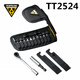 TOPEAK 單車(chē)維護(hù)保養(yǎng)便攜式棘輪扳手組工具TT2524六角匙組合修車(chē)山地公路車(chē)自行車(chē)修車(chē)工具 黑色TT2524修車(chē)工具
