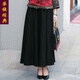 華族經(jīng)典黑色毛呢半身裙秋冬季加厚保暖高腰復古媽媽長(cháng)裙 黑色-預售二十天 M