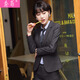 秦菲 毛料小西裝女馬甲職業(yè)裝女裝套裝正裝春秋款條紋長(zhǎng)袖工裝工作服套褲套裙小西服女商務(wù)面試銀行春加厚 黑色外套+藍(lán)襯衫送黑領(lǐng)帶+西褲 M