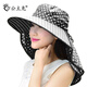 公主兔 防曬帽子女夏天戶外遮臉遮陽(yáng)帽護(hù)脖頸騎車太陽(yáng)帽 防紫外線沙灘帽 黑色 可調(diào)節(jié)