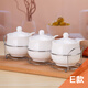 萬(wàn)松堂 創(chuàng  )意陶瓷調味罐韓式調味盒瓶調料罐盒瓶鹽罐三件套裝廚房用品 純白E款