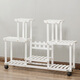 華觀(guān)家居（Home Giving Furniture）多層實(shí)木花架陽(yáng)臺置物架室內花架子客廳落地式多肉綠蘿花盆植物架 C款白色帶輪