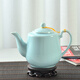 祥燕（xiangyan） 700毫升容量耐熱茶壺花茶茶壺套裝青花陶瓷茶壺家用帶過(guò)濾網(wǎng)茶水分離大茶壺 粉青