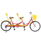 御披24寸加長(cháng)雙人自行車(chē)休閑景點(diǎn)家庭騎行雙人自行車(chē)情侶觀(guān)光旅游車(chē)  紅色
