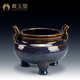 陶瓷香爐佛前供奉祭拜家用三足線(xiàn)香爐觀(guān)音菩薩供香爐插香爐 D77-99A 鈞瓷仿古三腳香爐